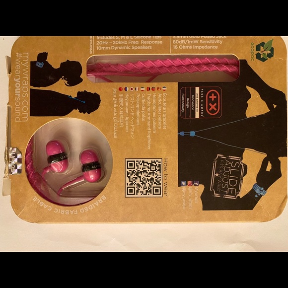 NWOT Wraps Wristband Headphones - Picture 2 of 3